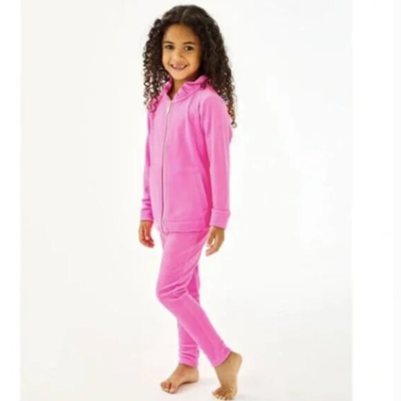 Lilly Pulitzer mini Jayla zip-up in Prosecco pink and matching maia legging XL - Picture 1 of 10
